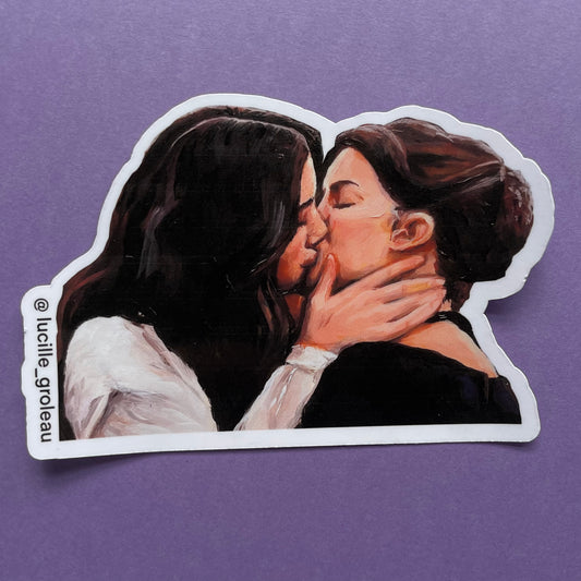 sapphic V sticker